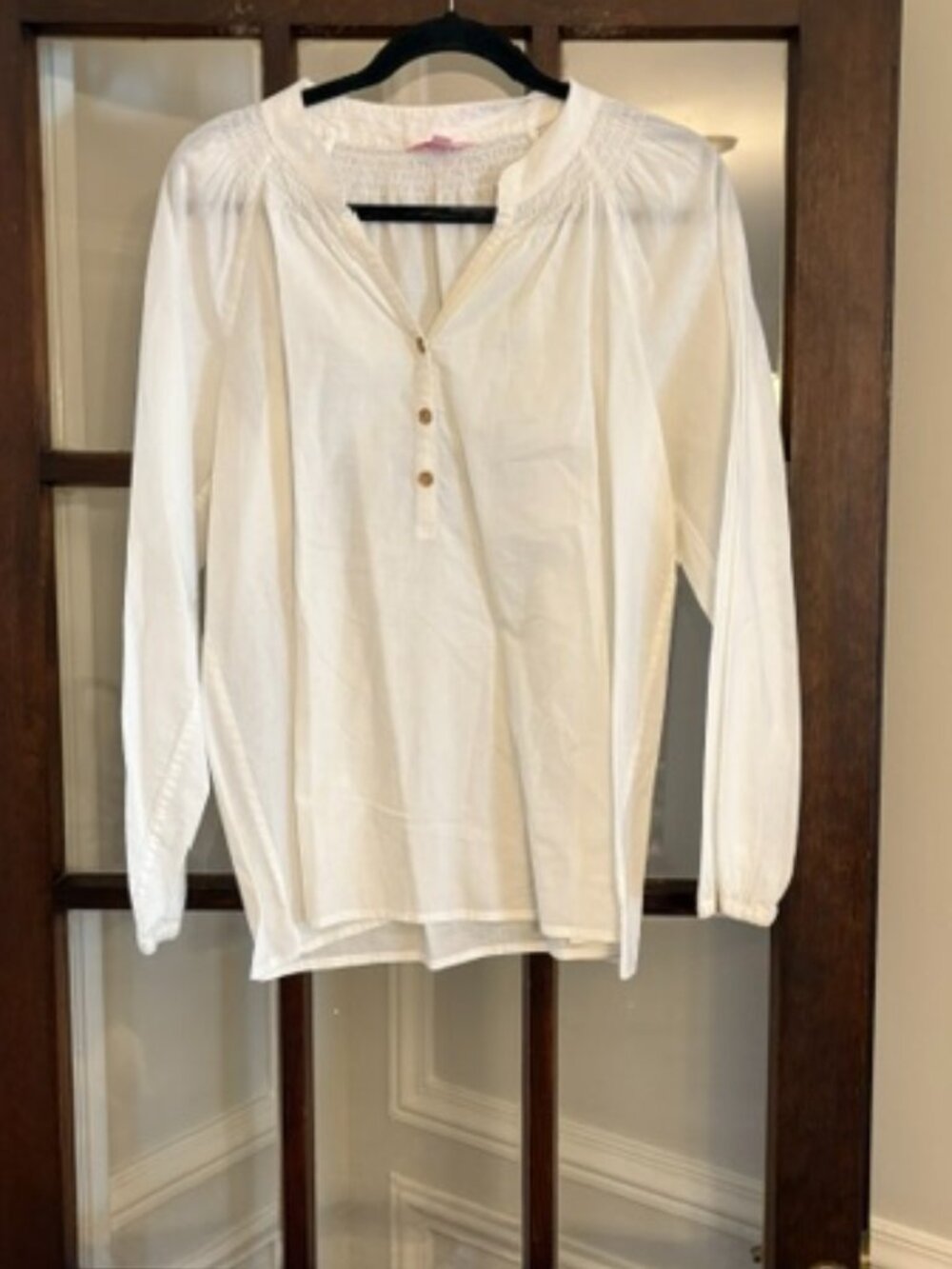 Lilly Pullitzer White Blouse, Size Large